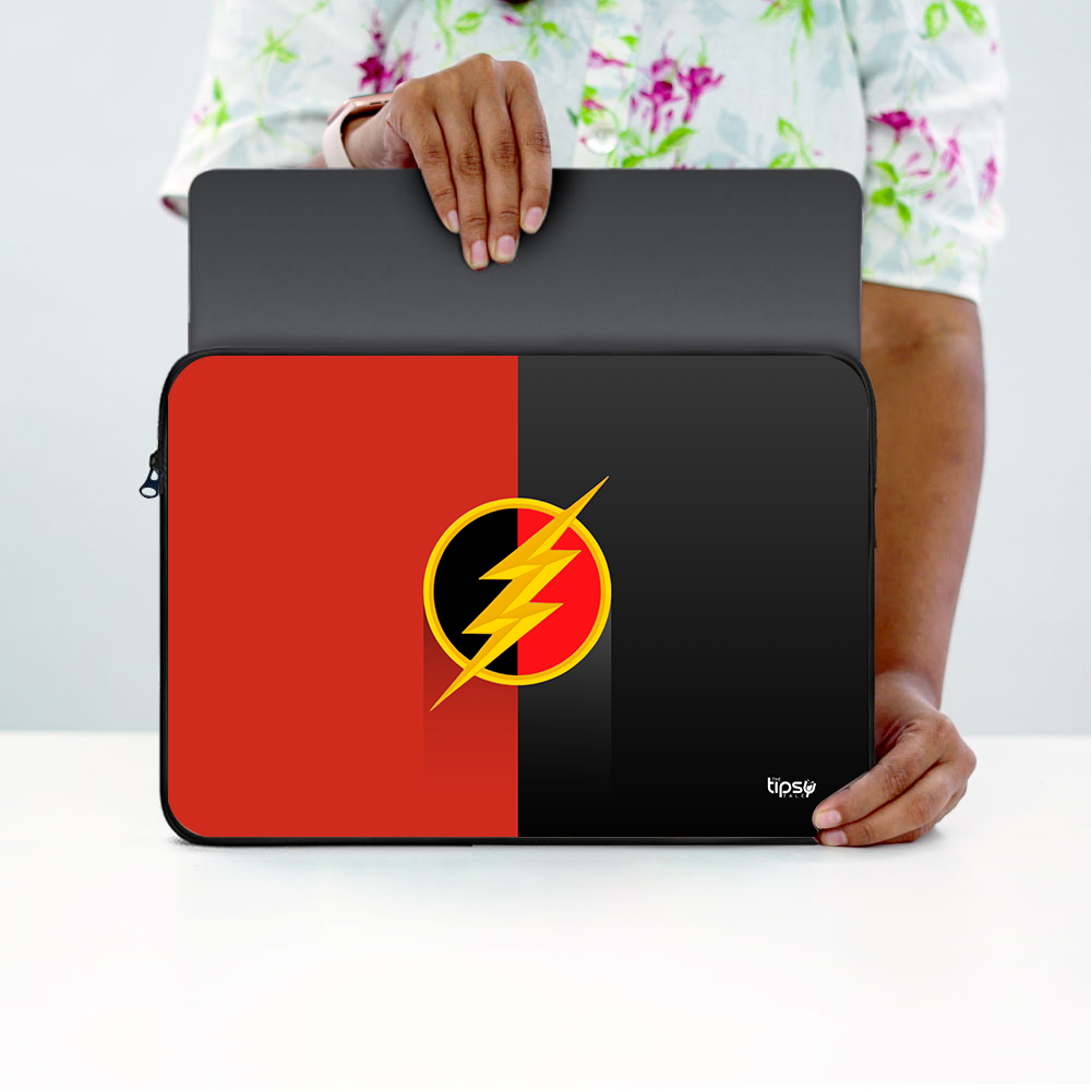 "FLASH - THE SYMBOL" -Laptop Sleeves:Bold Modern Design for Every Size