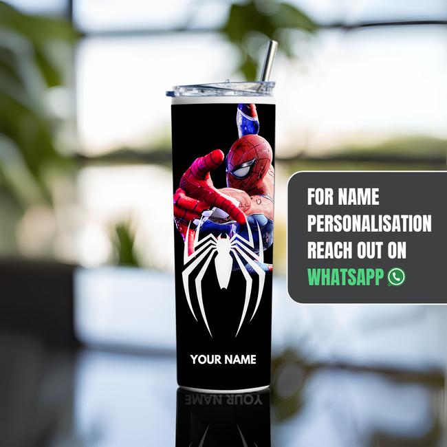 "SPIDERMAN STUNT" Tumbler with Metal Straw