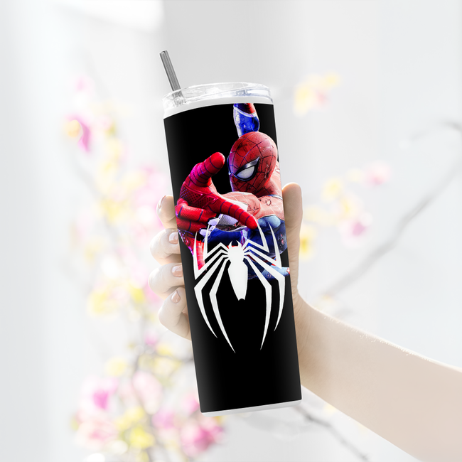 "SPIDERMAN STUNT" Tumbler with Metal Straw