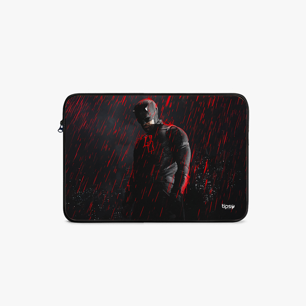 "DARE DEVIL - BLOOD RAIN" -Laptop Sleeves:Bold Modern Design for Every Size