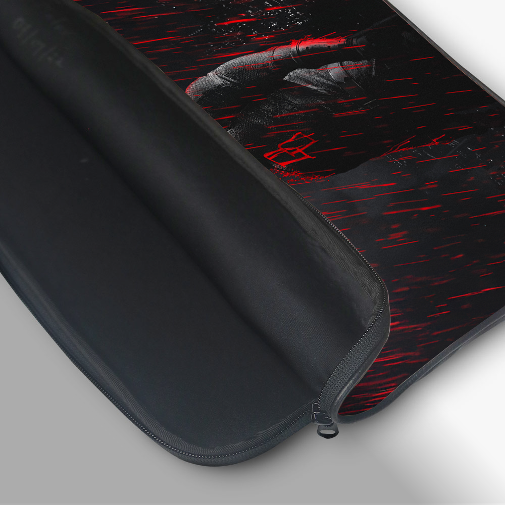 "DARE DEVIL - BLOOD RAIN" -Laptop Sleeves:Bold Modern Design for Every Size