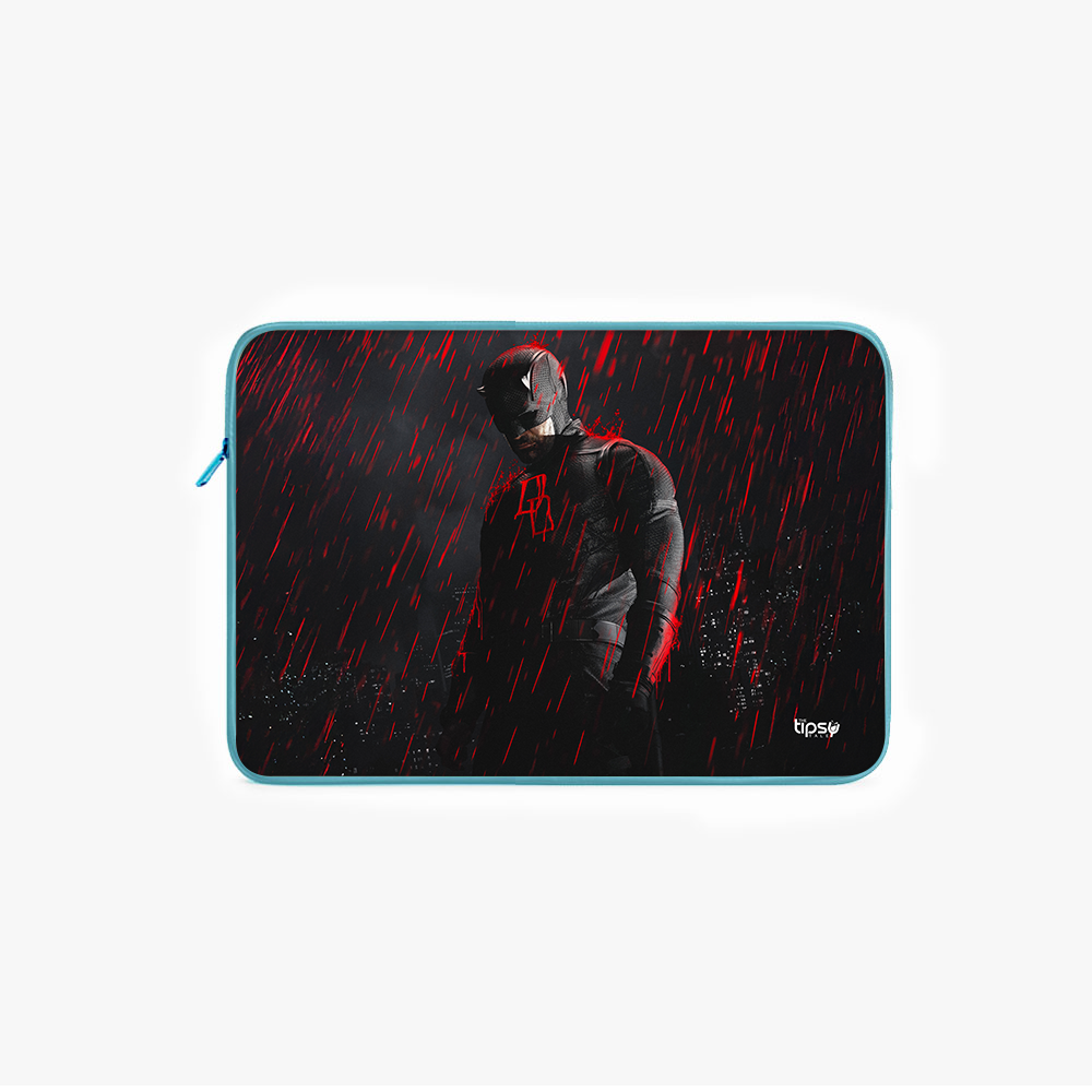 "DARE DEVIL - BLOOD RAIN" -Laptop Sleeves:Bold Modern Design for Every Size
