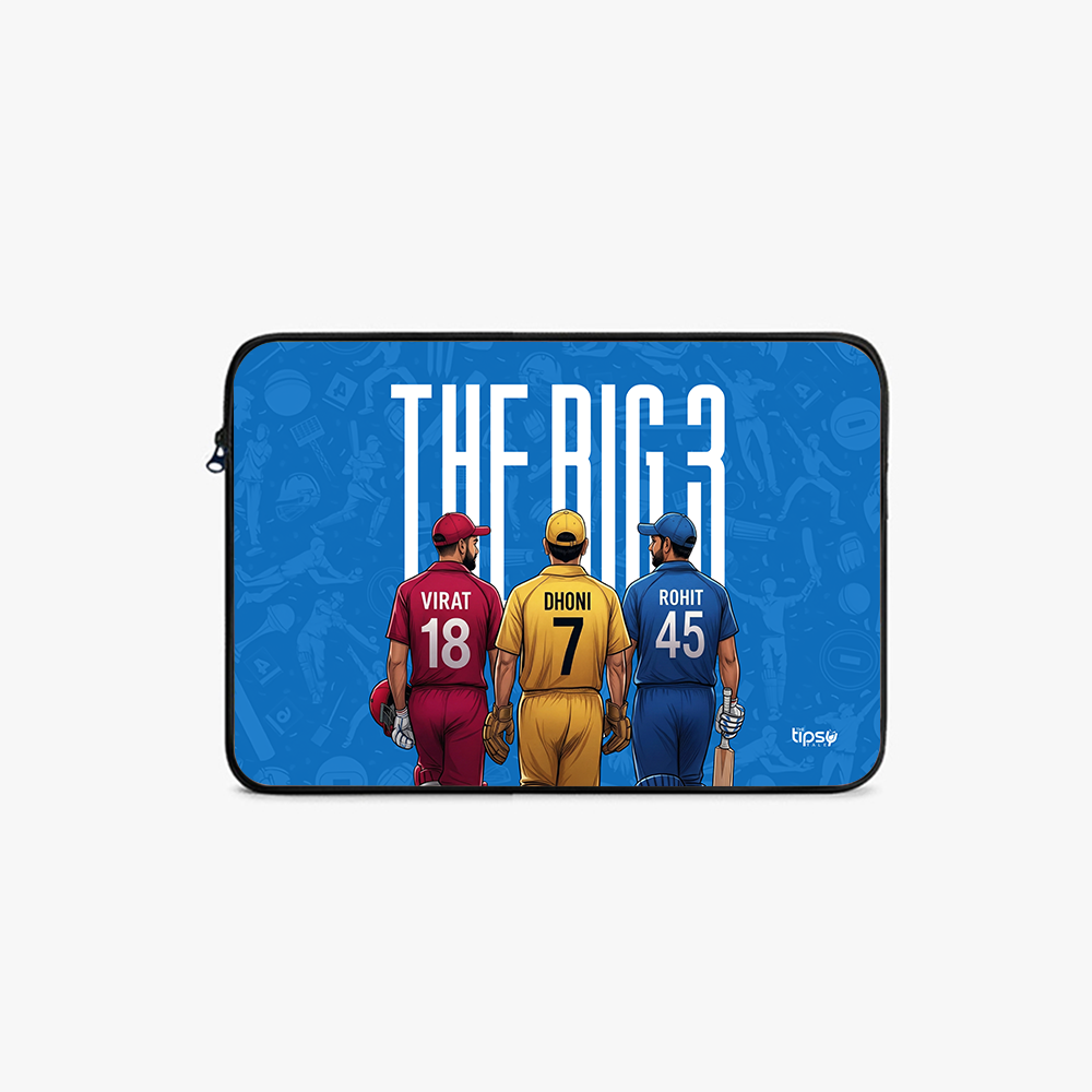 "THE BIG 3 - CRICKET FANDOM" -Laptop Sleeves:Bold Modern Design for Every Size