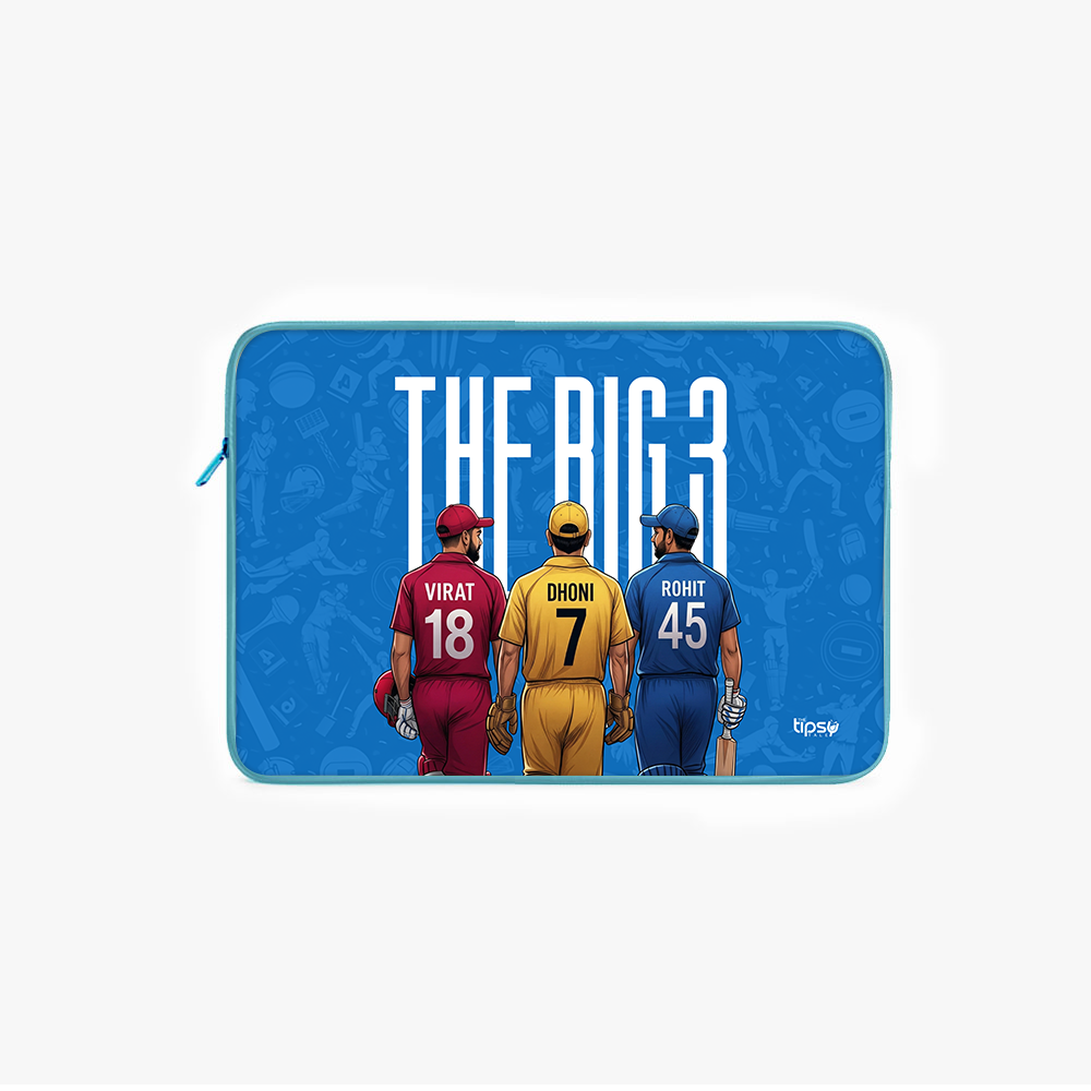 "THE BIG 3 - CRICKET FANDOM" -Laptop Sleeves:Bold Modern Design for Every Size