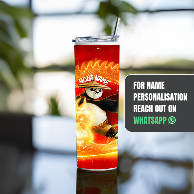 "DRAGON WARRIOR - KUNG FU PANDA" Tumbler with Metal Straw