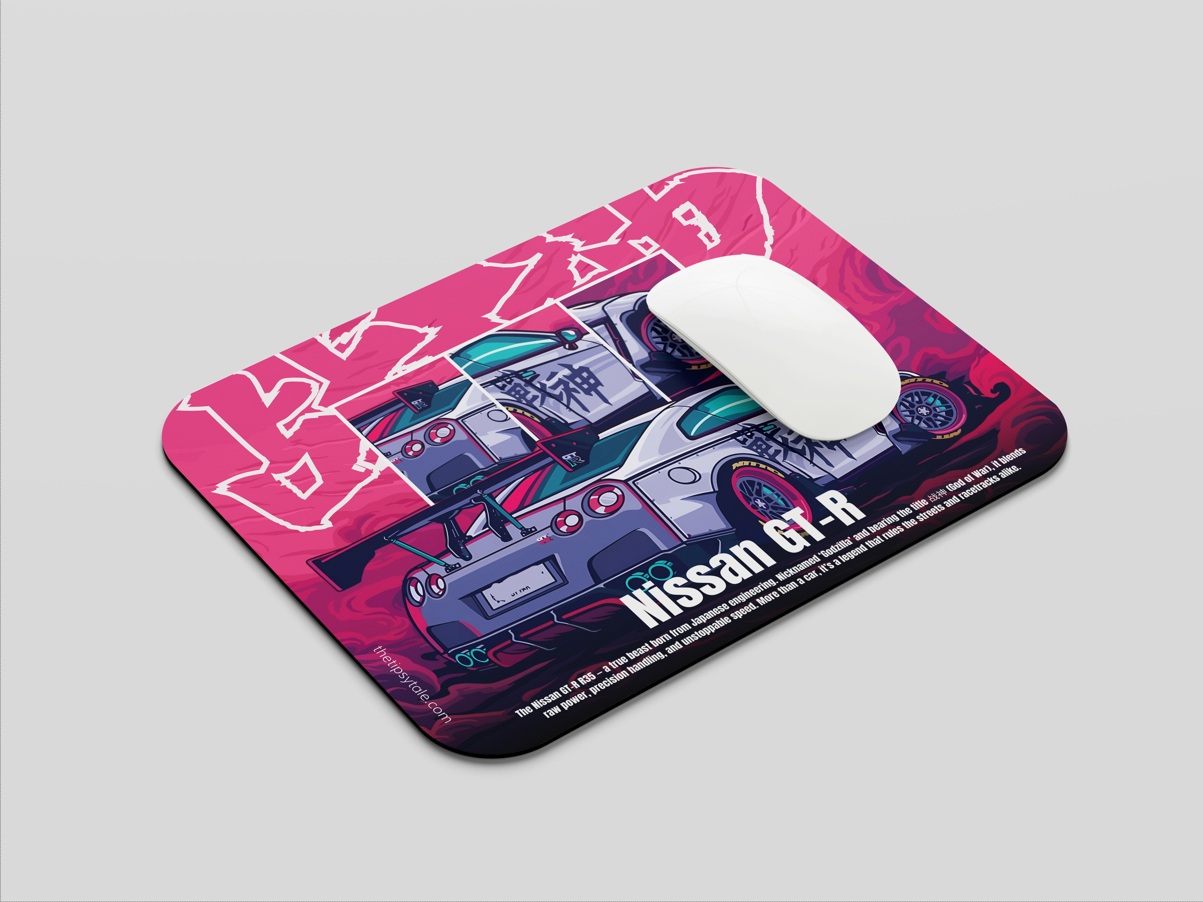 "NISSAN GT-R R35 - THE BEAST" Mousepad Enhance Your Workspace with Style