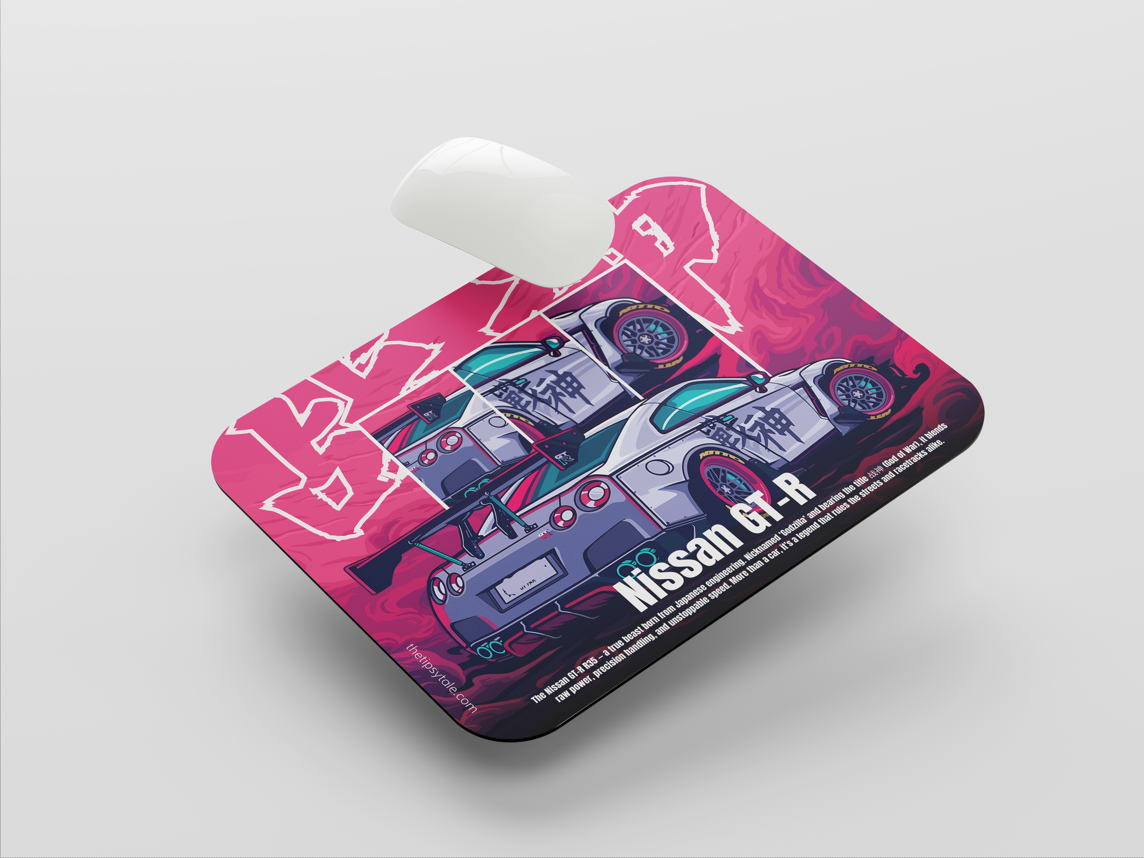 "NISSAN GT-R R35 - THE BEAST" Mousepad Enhance Your Workspace with Style