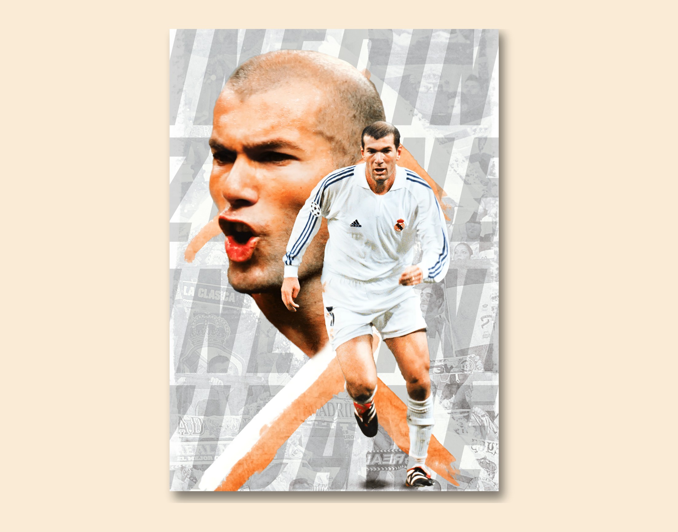 "Zinedine Zidane: Real Madrid"- Shiny & Sturdy Metallic Poster Art That Pops & Sticks