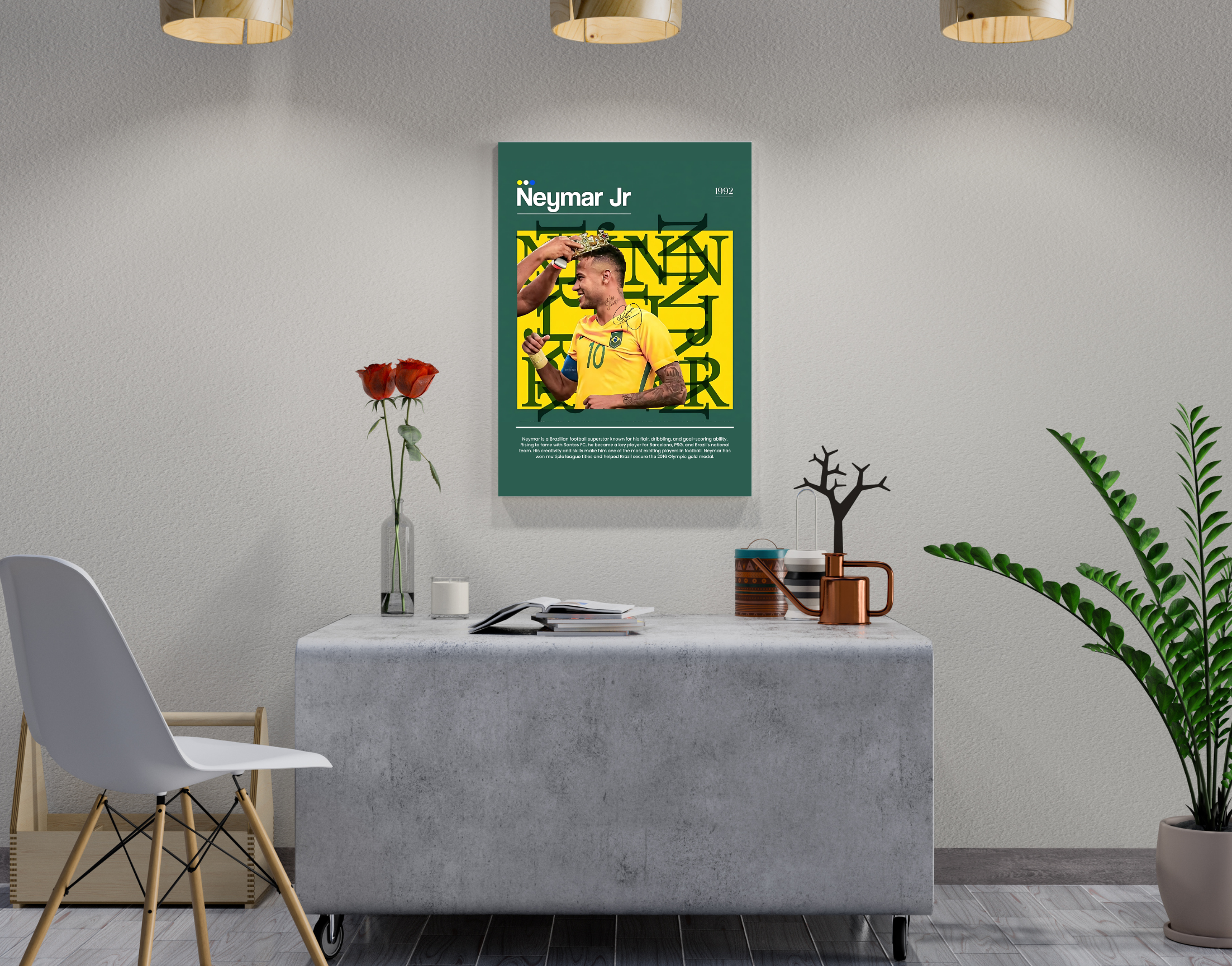 "Neymar JR: Man of the Match"- Shiny & Sturdy Metallic Poster  Art That Pops & Sticks