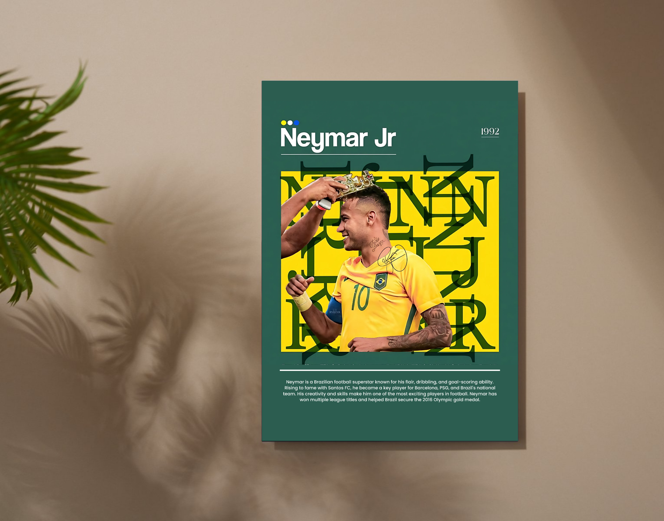 "Neymar JR: Man of the Match"- Shiny & Sturdy Metallic Poster  Art That Pops & Sticks