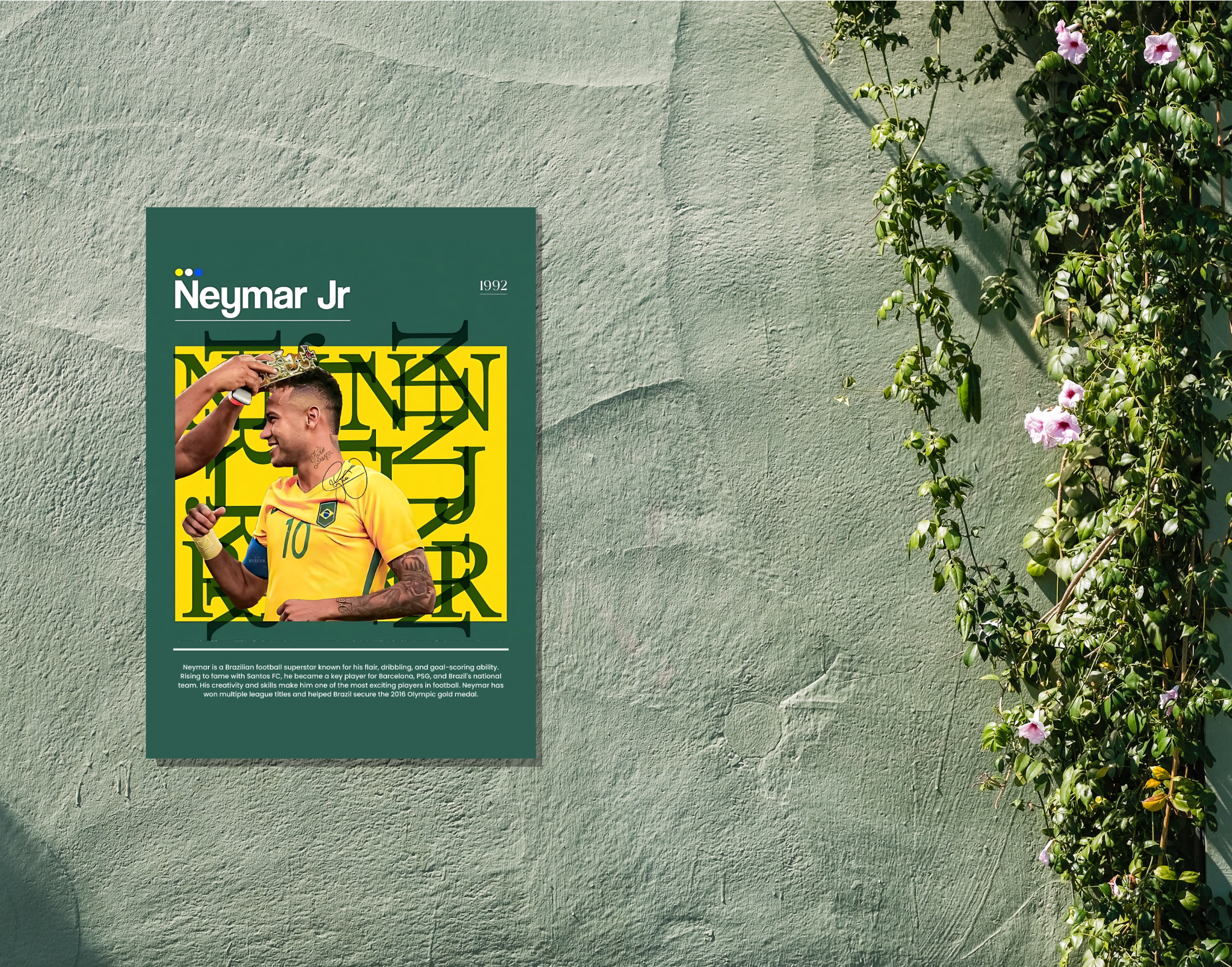 "Neymar JR: Man of the Match"- Shiny & Sturdy Metallic Poster  Art That Pops & Sticks