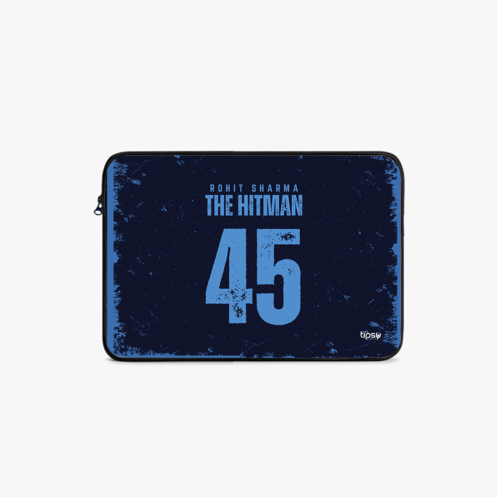 "ROHIT 45 SHARMA - CRICKET FANBASE" -Laptop Sleeves:Bold Modern Design for Every Size