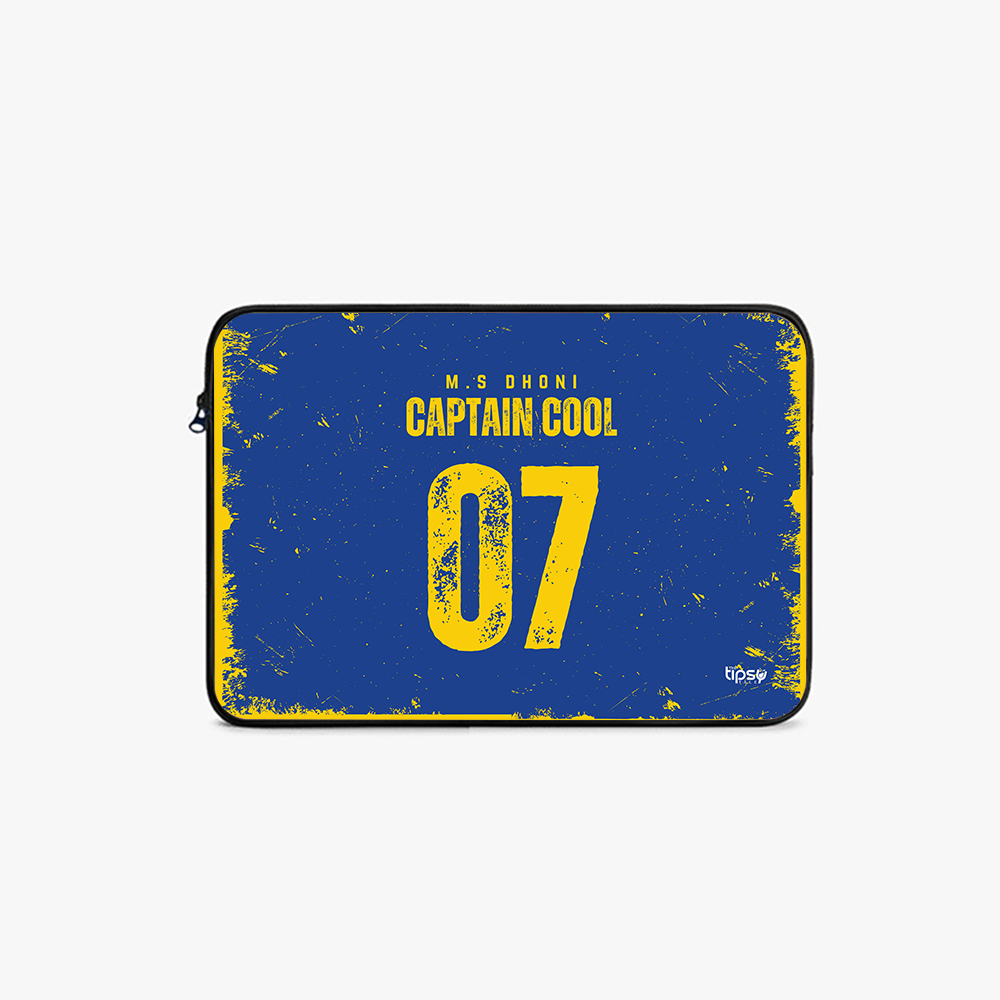 "COOLEST CAPTAIN EVER - DHONI - CRICKET FANBASE" -Laptop Sleeves:Bold Modern Design for Every Size