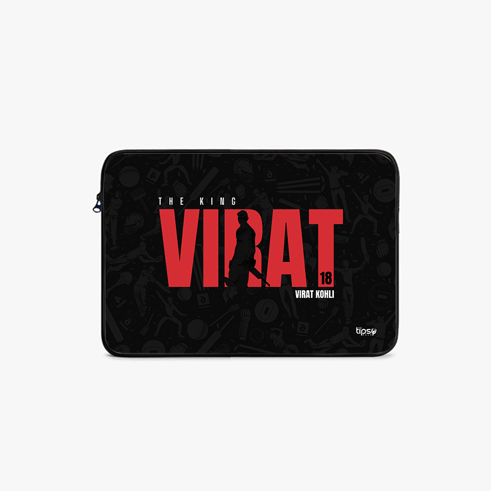 "VIRAT - CRICKET FANDOM" -Laptop Sleeves:Bold Modern Design for Every Size