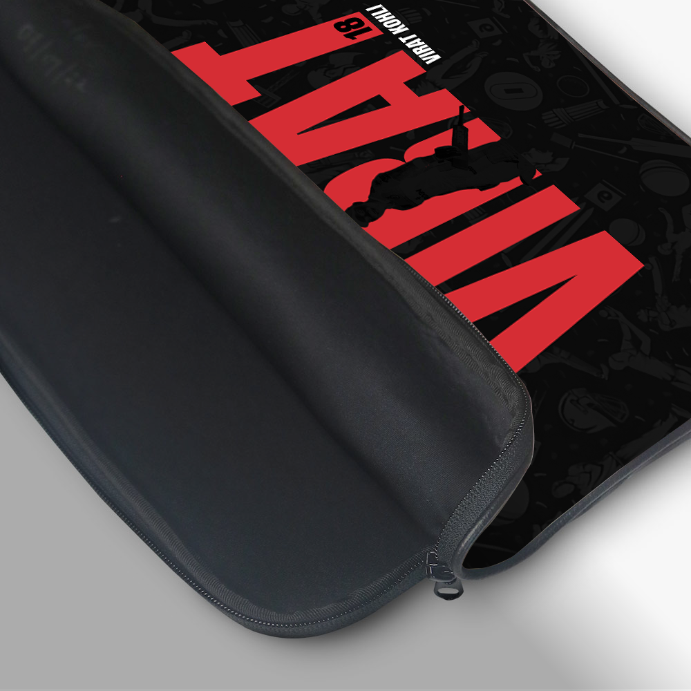 "VIRAT - CRICKET FANDOM" -Laptop Sleeves:Bold Modern Design for Every Size