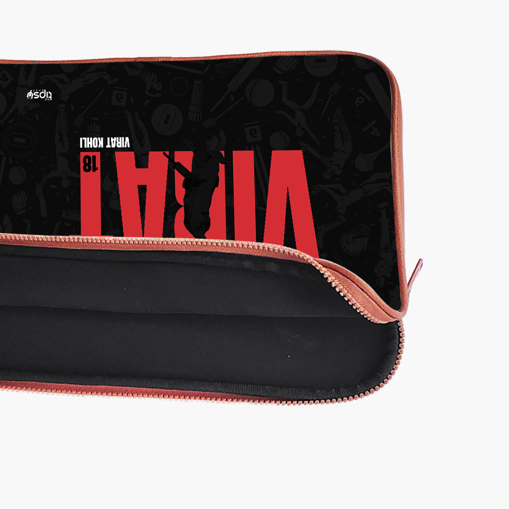 "VIRAT - CRICKET FANDOM" -Laptop Sleeves:Bold Modern Design for Every Size
