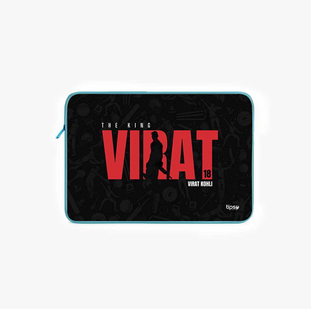 "VIRAT - CRICKET FANDOM" -Laptop Sleeves:Bold Modern Design for Every Size
