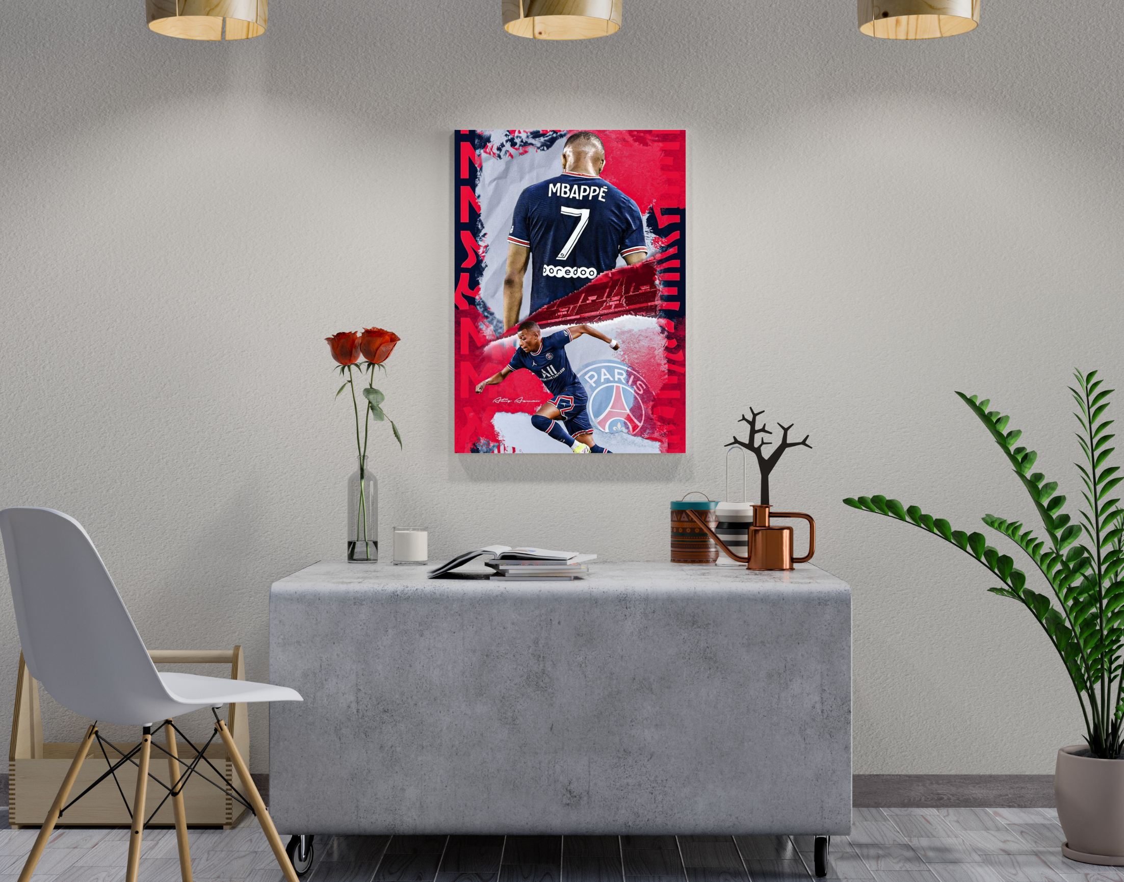 "Kylian Mbappé: PSG 7"- Shiny & Sturdy Metallic Poster  Art That Pops & Sticks