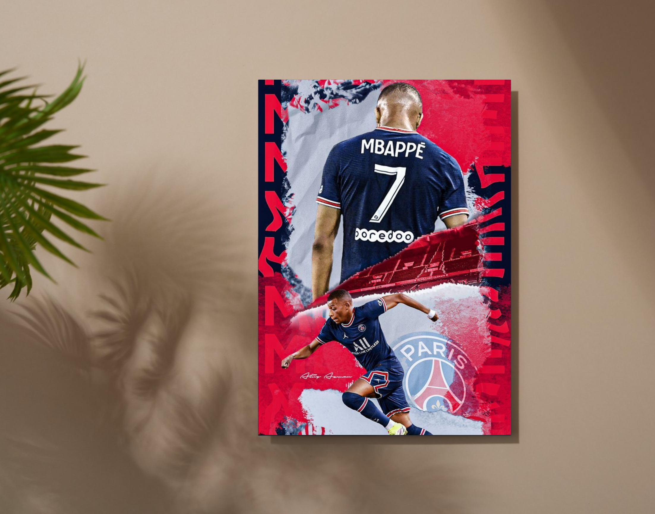 "Kylian Mbappé: PSG 7"- Shiny & Sturdy Metallic Poster  Art That Pops & Sticks