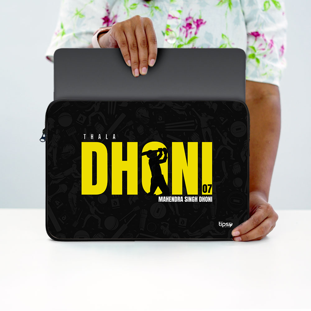 "DHONI - CRICKET FANDOM " -Laptop Sleeves:Bold Modern Design for Every Size