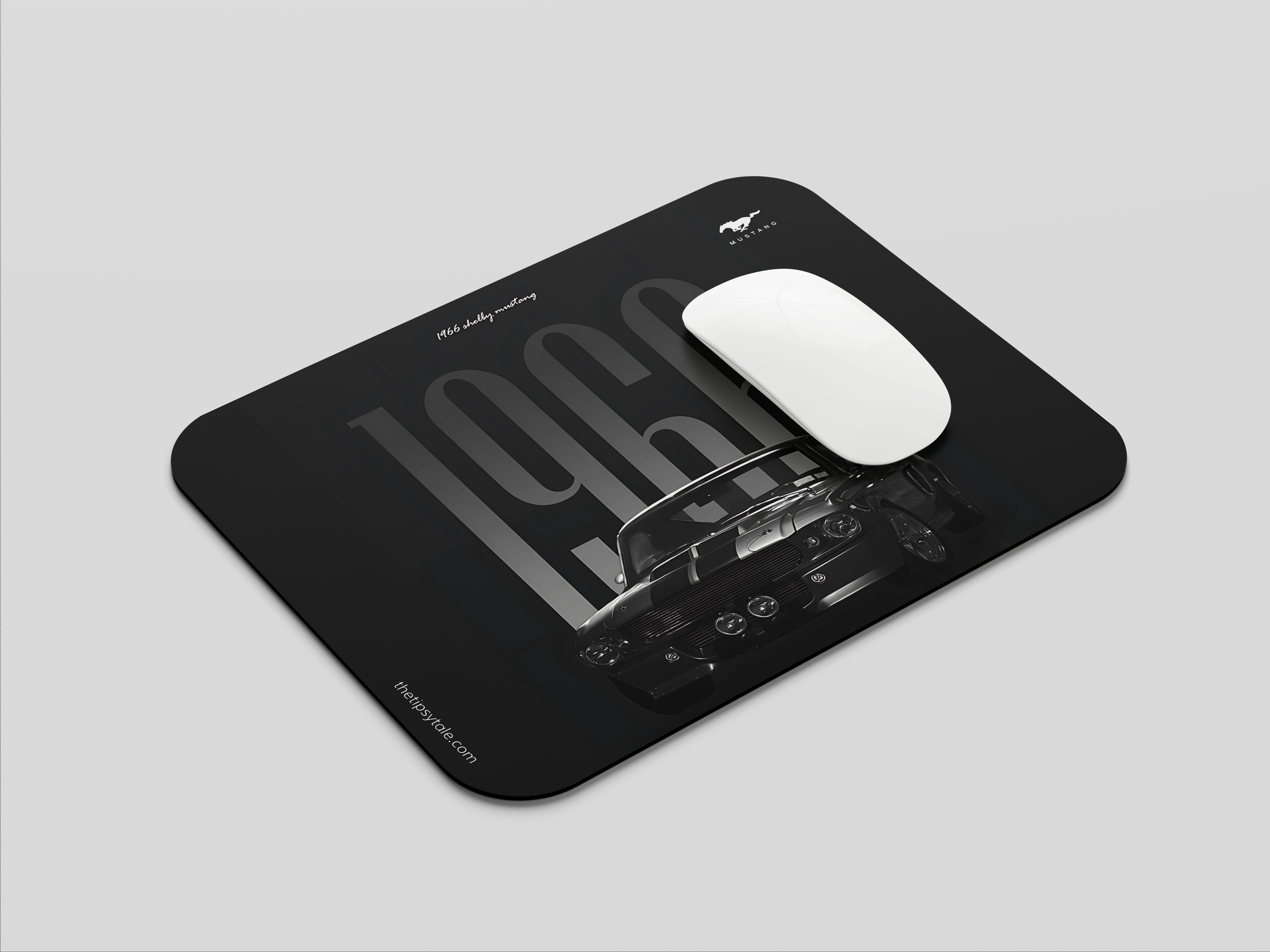 "THE VINTAGE MUSTANG - SHELBY 1966" Mousepad Enhance Your Workspace with Style
