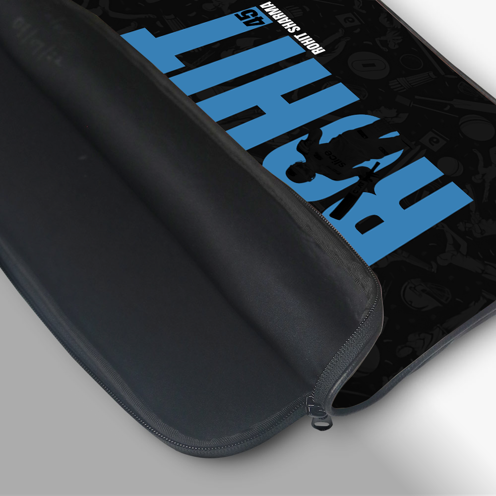 "ROHIT SHARMA - CRICKET FANDOM" -Laptop Sleeves:Bold Modern Design for Every Size