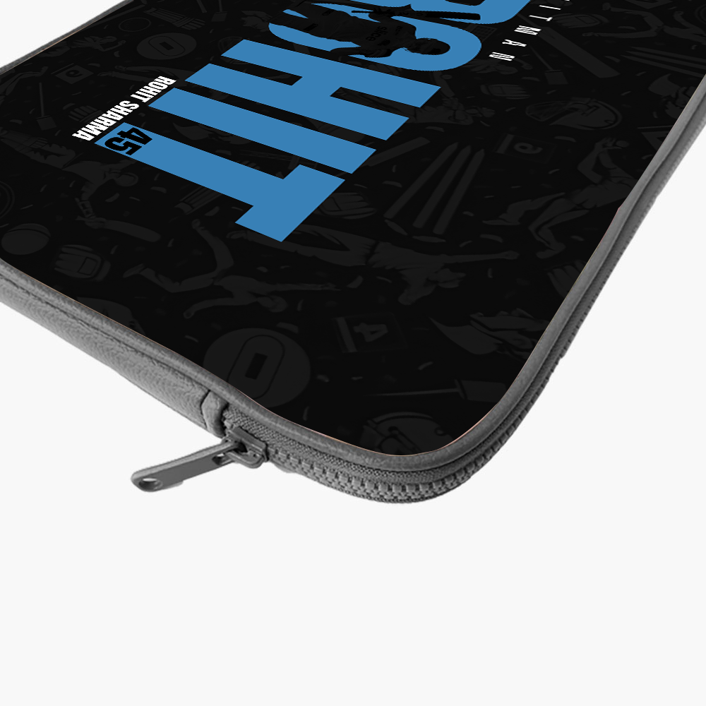"ROHIT SHARMA - CRICKET FANDOM" -Laptop Sleeves:Bold Modern Design for Every Size