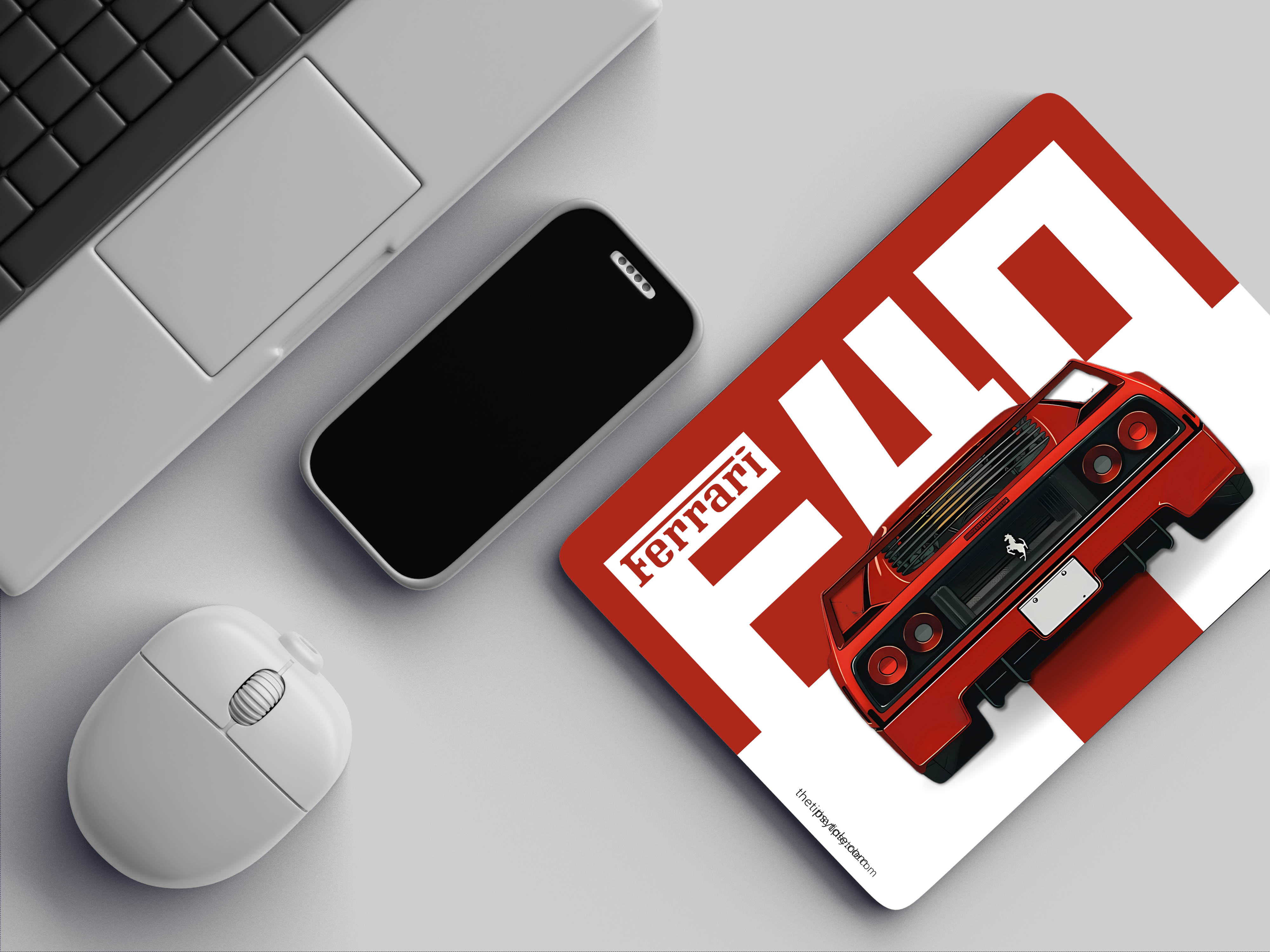 "F40 - THE RED LEGEND" Mousepad Enhance Your Workspace with Style