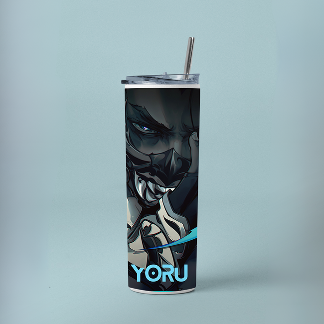 "YORU - VALORANT" Tumbler with Metal Straw