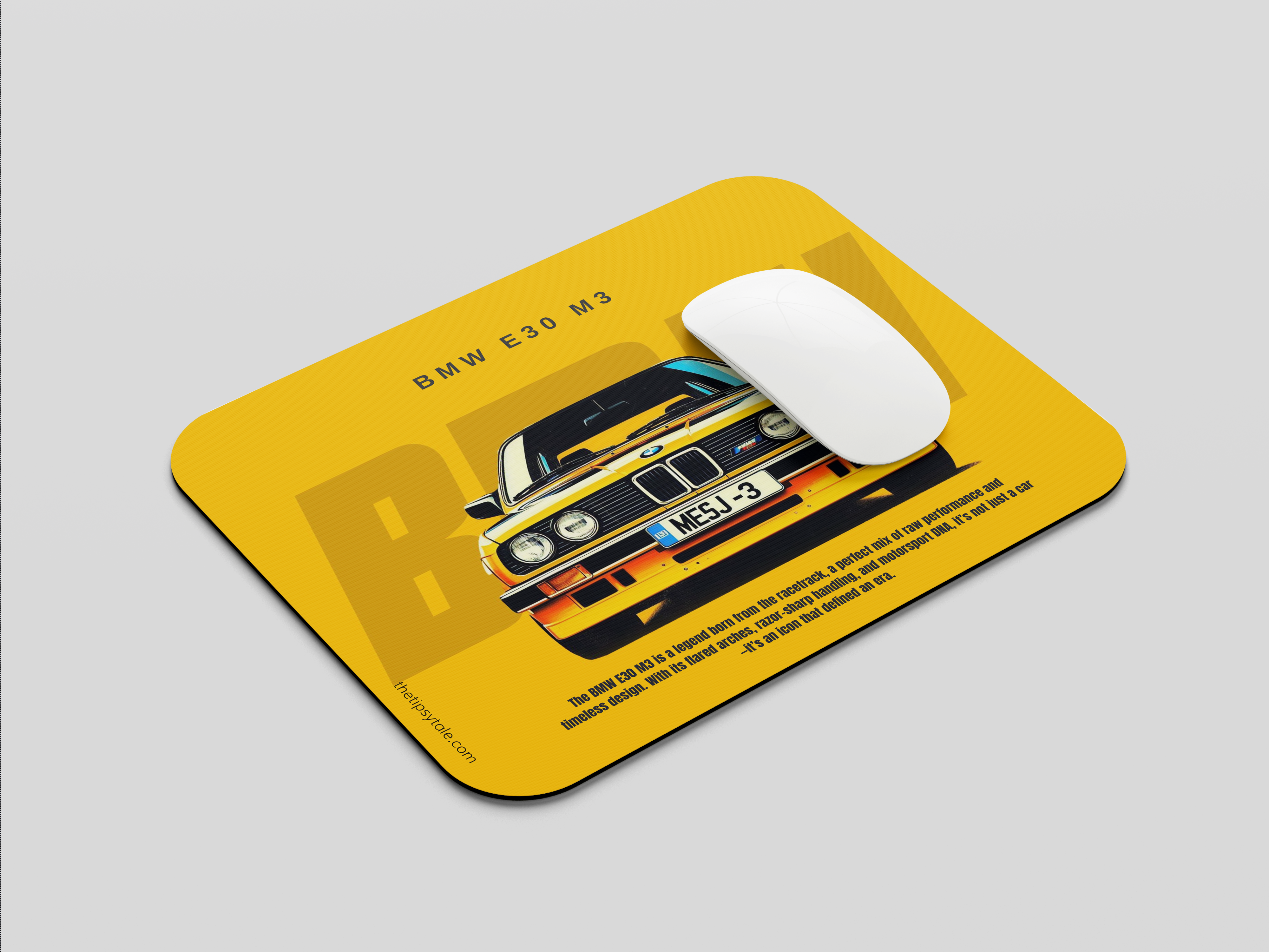 "BMW E30 M3 - CORNER KING" Mousepad Enhance Your Workspace with Style