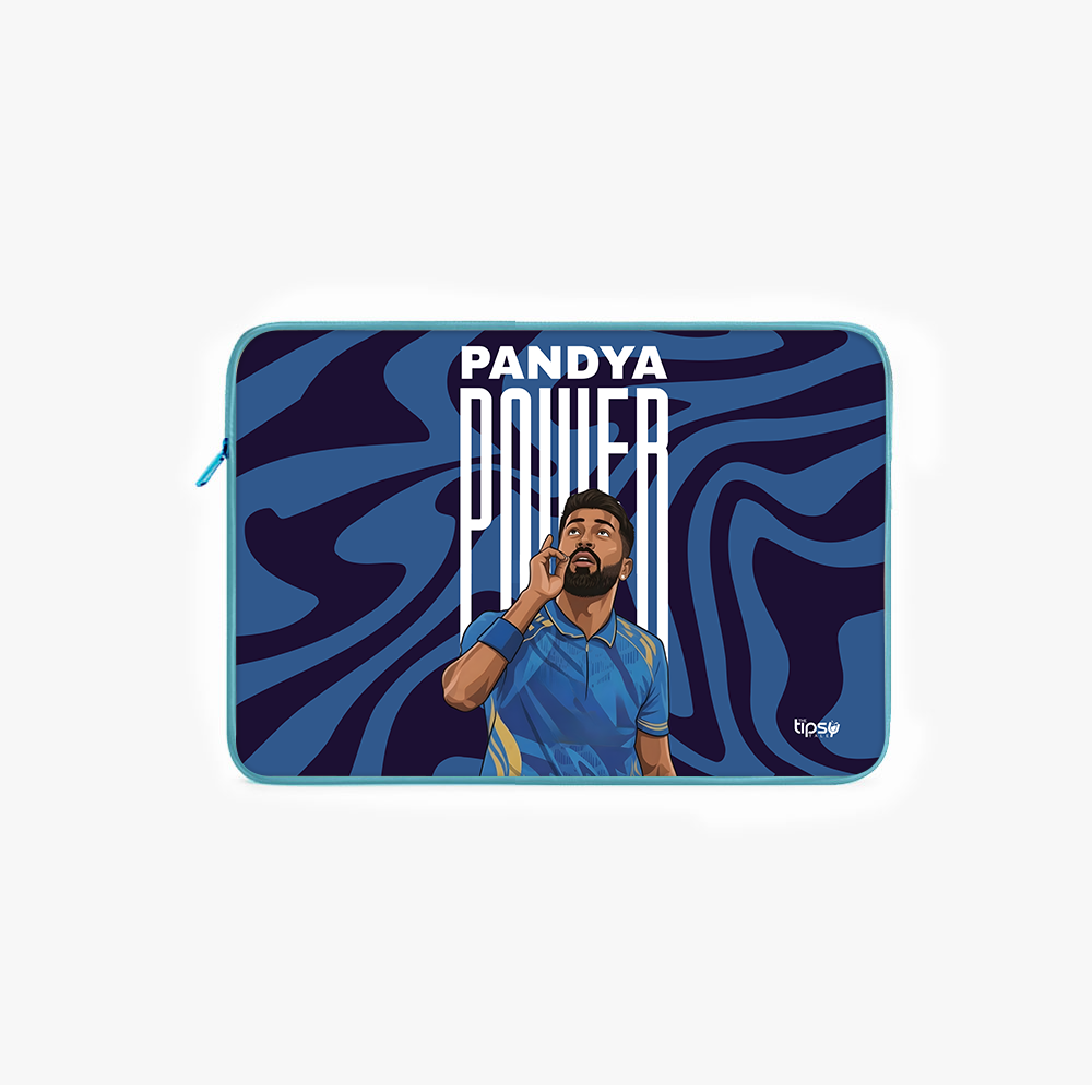 "PANDYA POWER: CRICKET FANBASE" -Laptop Sleeves:Bold Modern Design for Every Size
