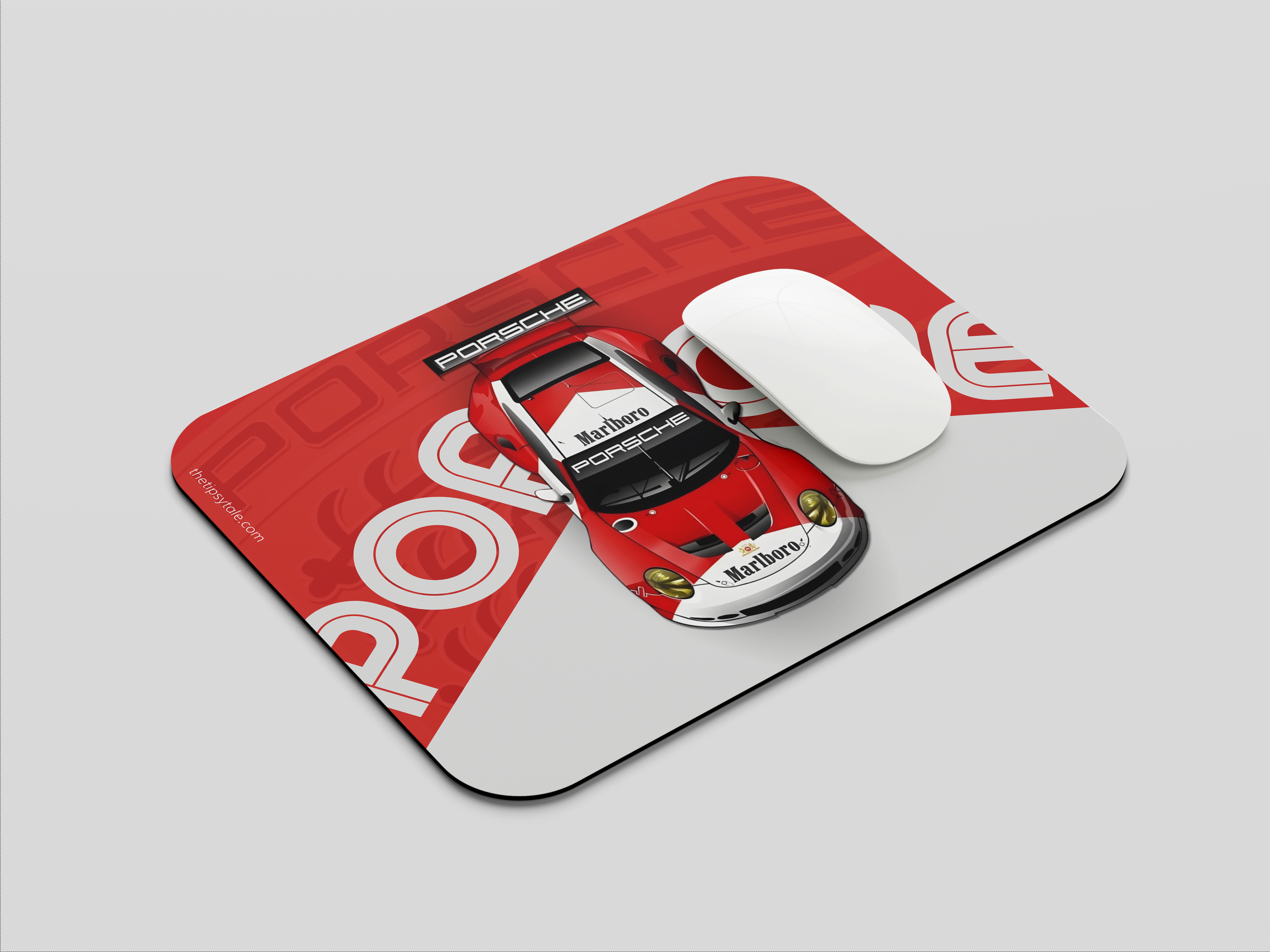"PORSCHE 911 RSR - BORN TO RACE" Mousepad Enhance Your Workspace with Style