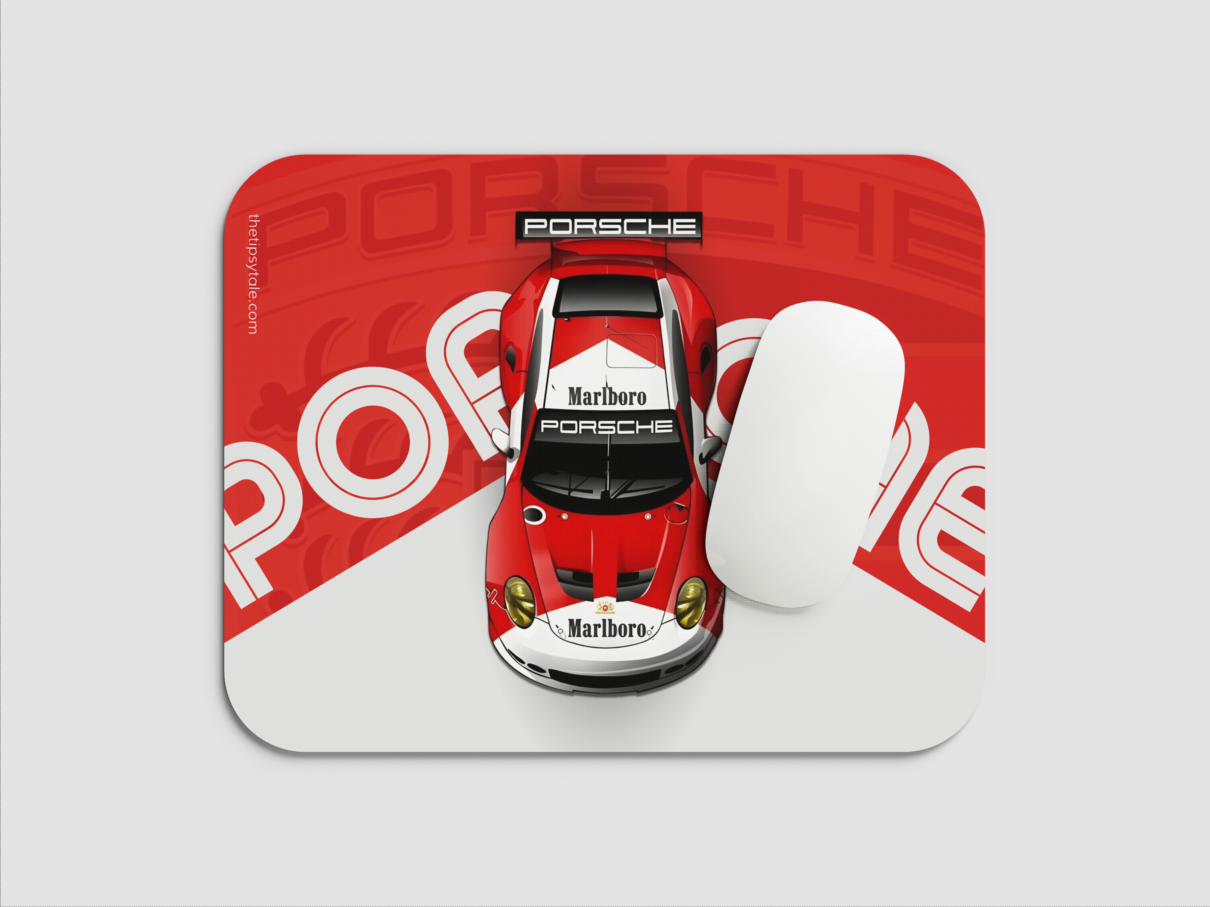 "PORSCHE 911 RSR - BORN TO RACE" Mousepad Enhance Your Workspace with Style