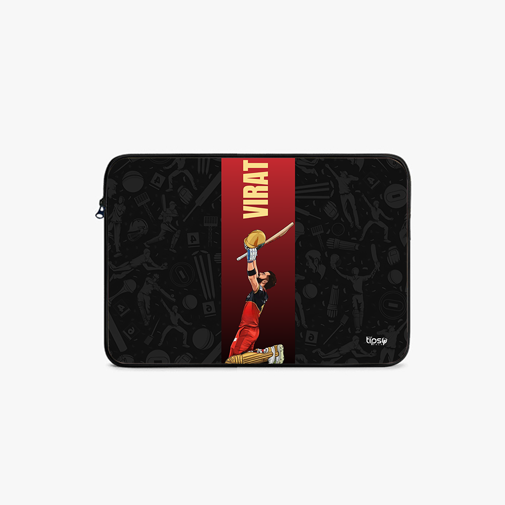 "VIRAT 18 - CRICKET FANDOM" -Laptop Sleeves:Bold Modern Design for Every Size