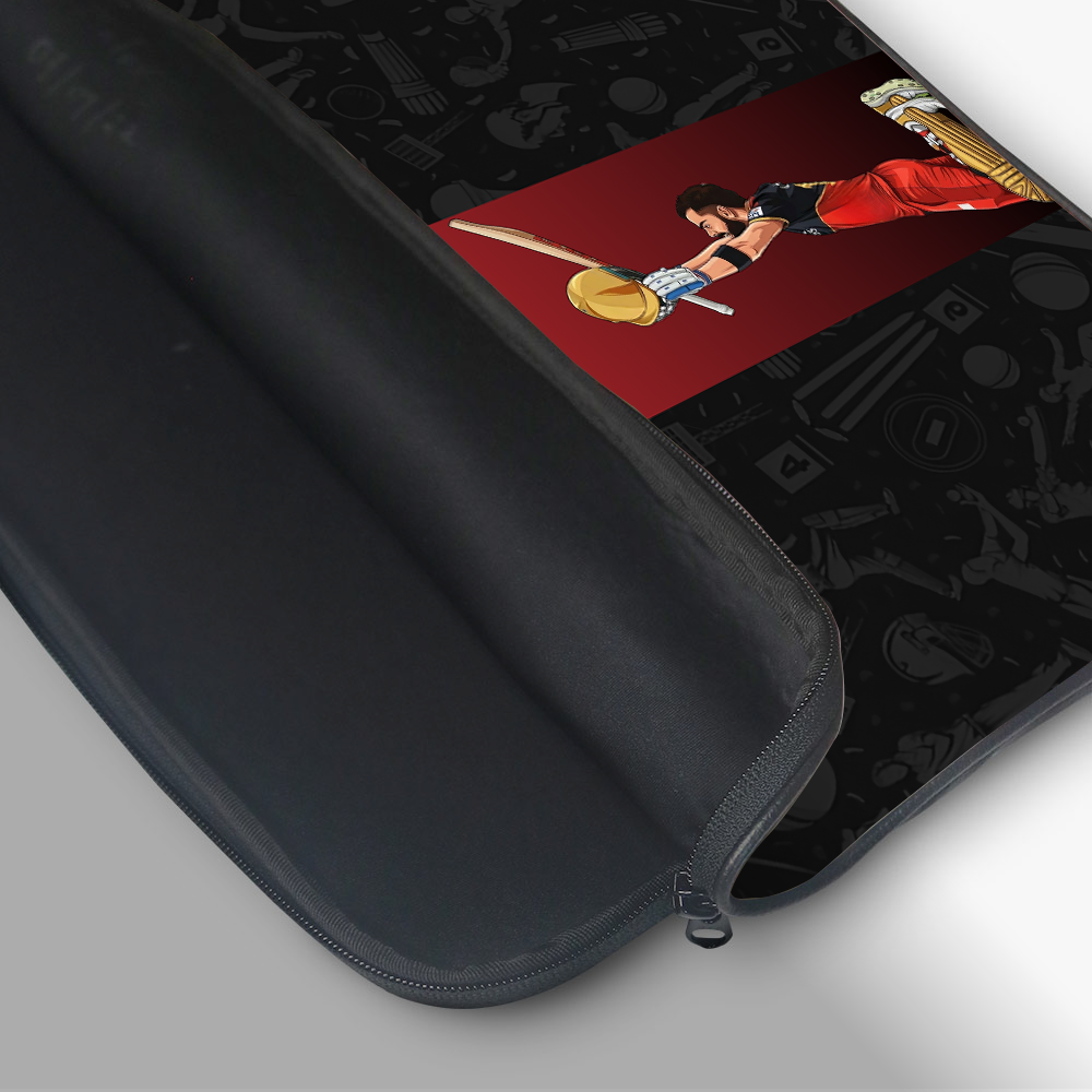 "VIRAT 18 - CRICKET FANDOM" -Laptop Sleeves:Bold Modern Design for Every Size