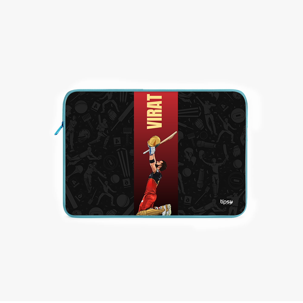 "VIRAT 18 - CRICKET FANDOM" -Laptop Sleeves:Bold Modern Design for Every Size