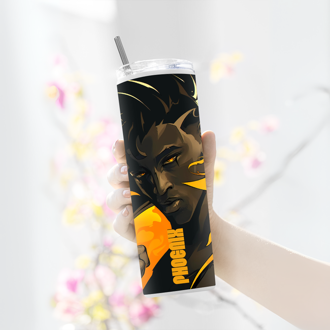 "PHOENIX - VALORANT" Tumbler with Metal Straw
