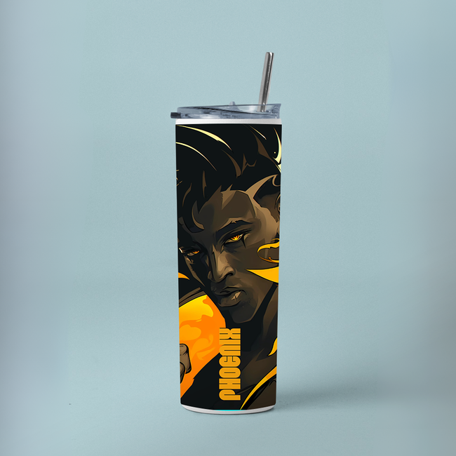 "PHOENIX - VALORANT" Tumbler with Metal Straw