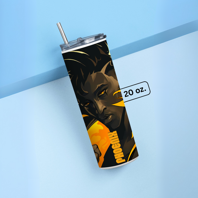 "PHOENIX - VALORANT" Tumbler with Metal Straw