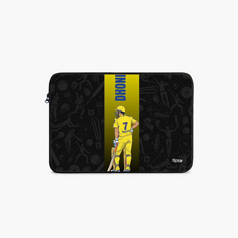 "DHONI 07 - CRICKET FANDOM" -Laptop Sleeves:Bold Modern Design for Every Size