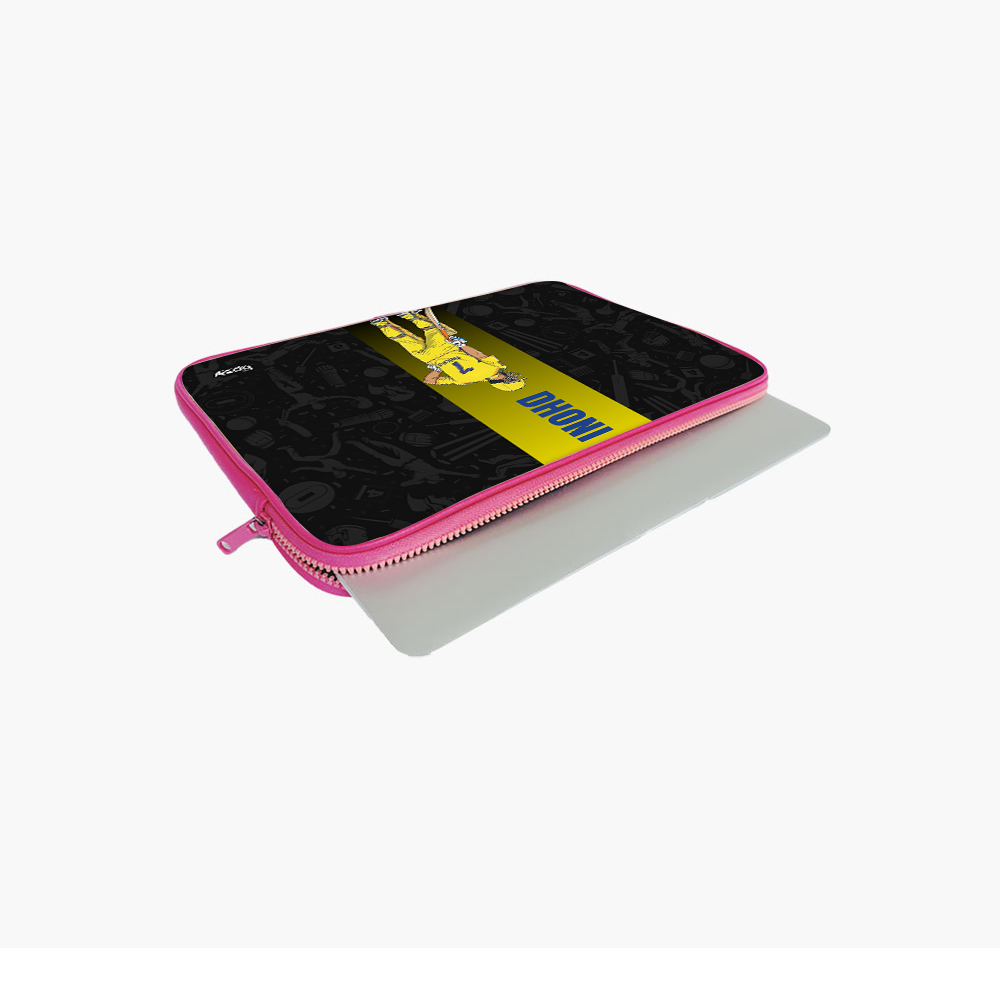 "DHONI 07 - CRICKET FANDOM" -Laptop Sleeves:Bold Modern Design for Every Size