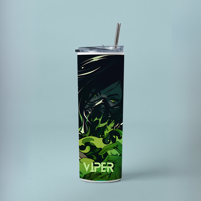 "VIPER - VALORANT" Tumbler with Metal Straw