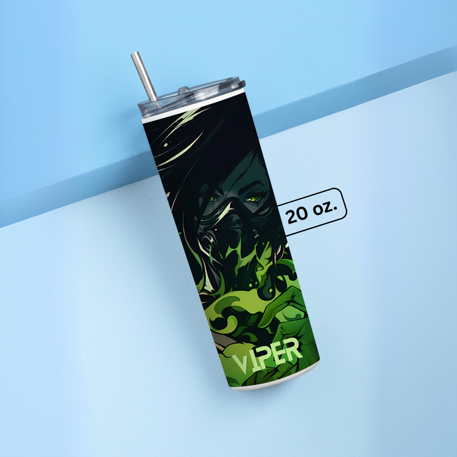 "VIPER - VALORANT" Tumbler with Metal Straw