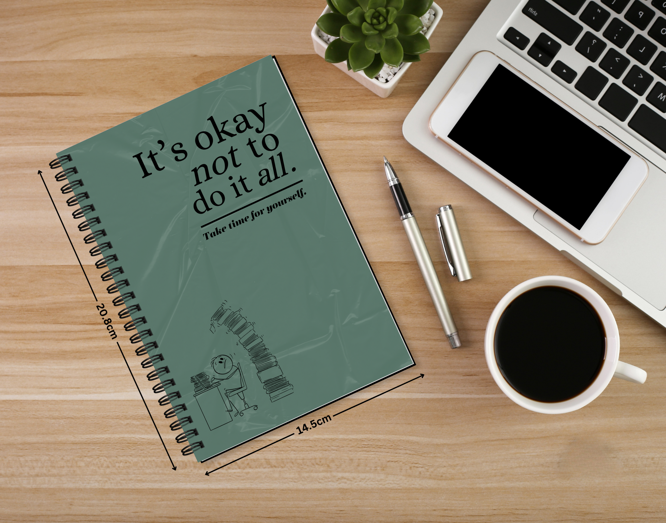 "IT'S OKAY NOT TO DO IT ALL" Elegant & Inspiring Diary for Daily Reflection