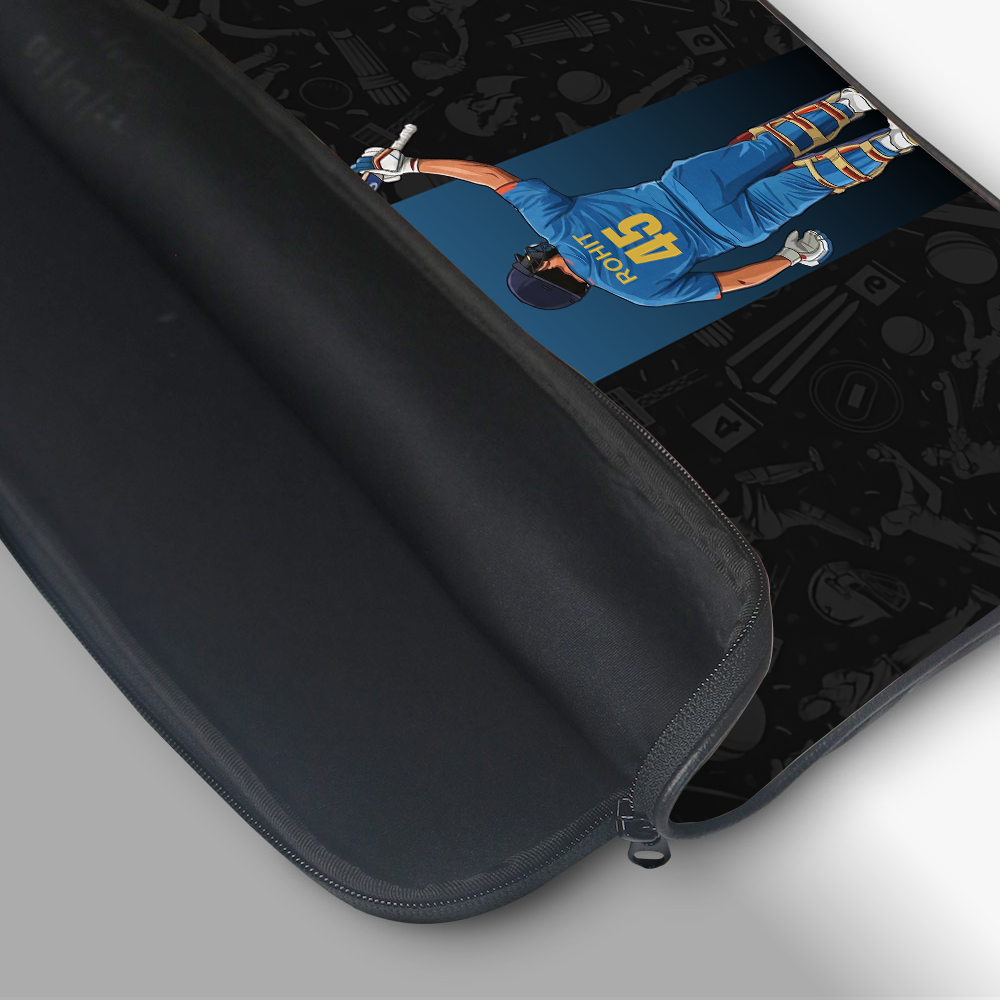 "ROHIT 45 - CRICKET FANDOM" -Laptop Sleeves:Bold Modern Design for Every Size