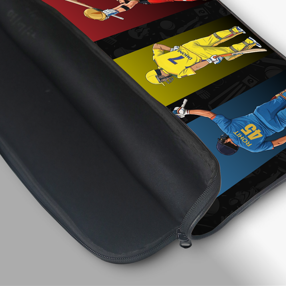 "3 LEGENDS - CRICKET FANDOM " -Laptop Sleeves:Bold Modern Design for Every Size