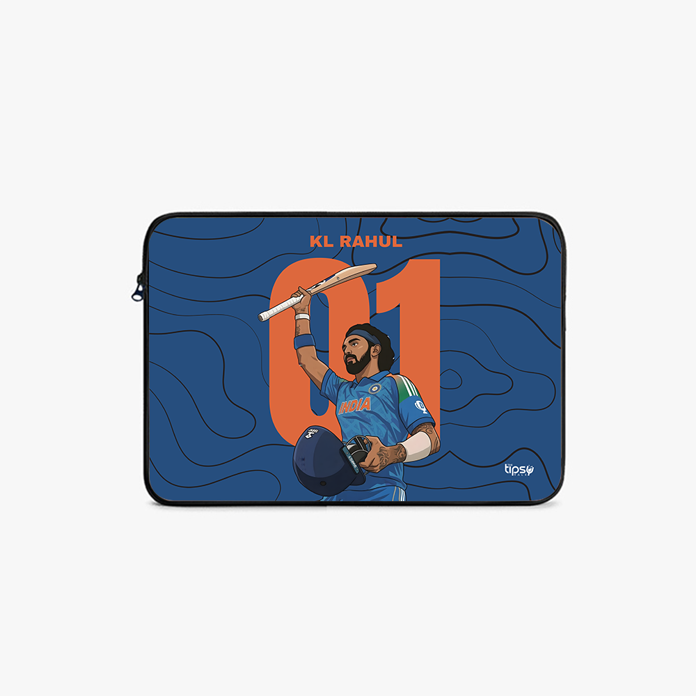 "KL RAHUL - CRICKET FANDOM" -Laptop Sleeves:Bold Modern Design for Every Size