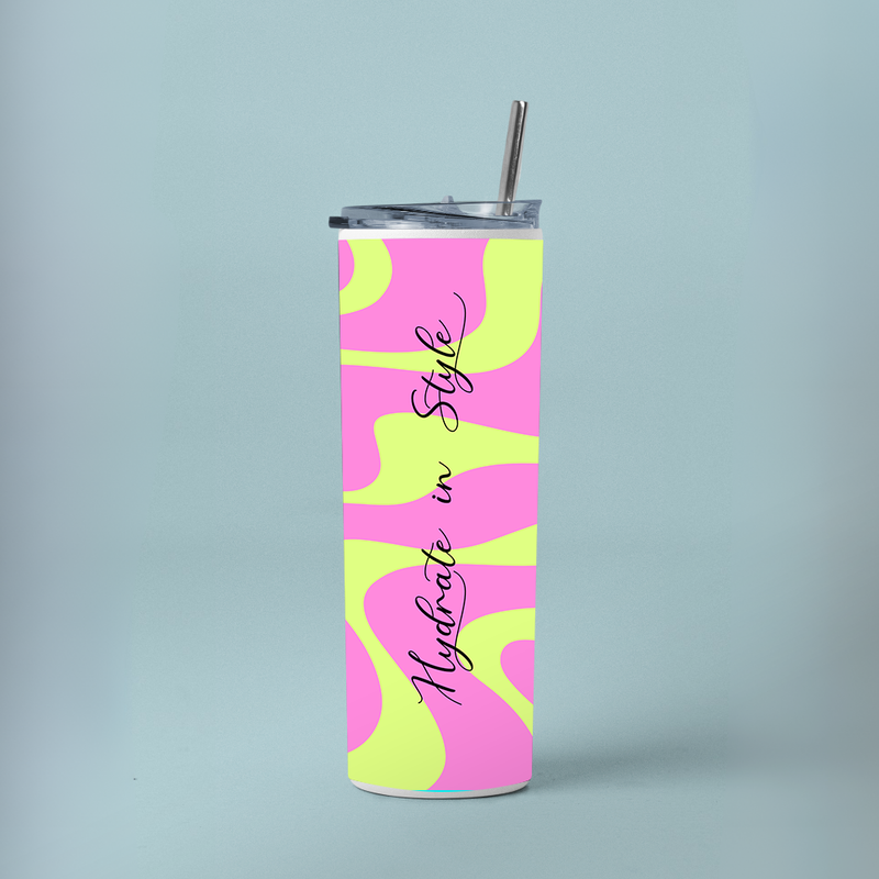 "HYDRATE IN STYLE GEN-Z" Tumbler with Metal Straw