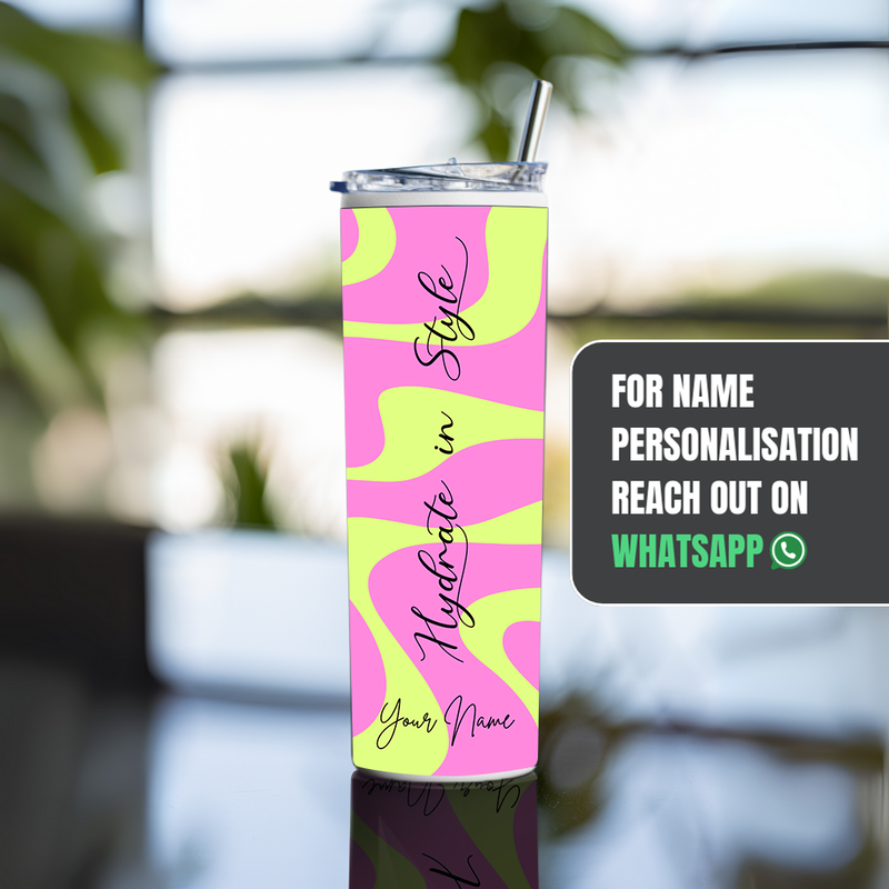 "HYDRATE IN STYLE GEN-Z" Tumbler with Metal Straw