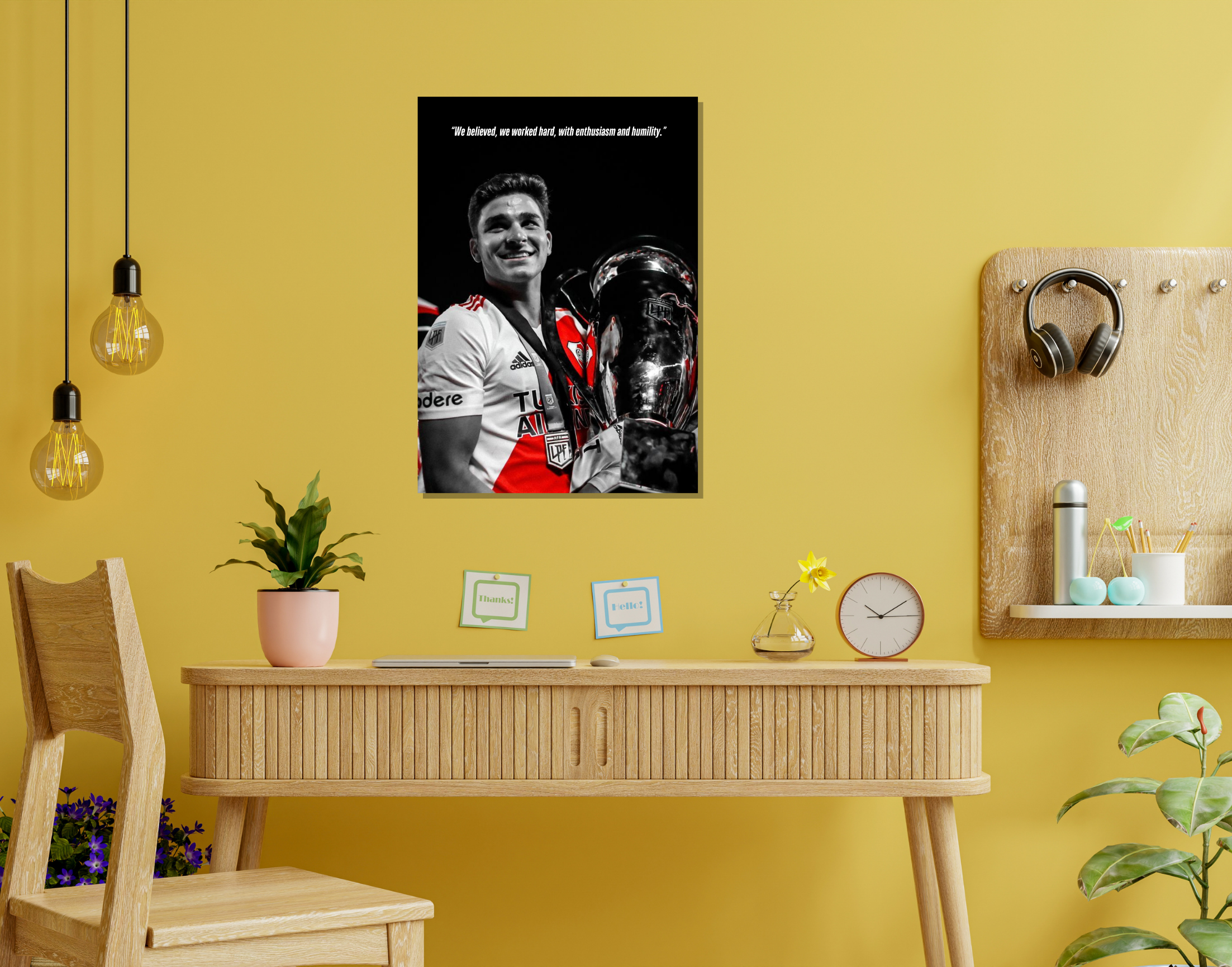 "Julián Alvarez: Argentina FB"- Shiny & Sturdy Metallic Poster  Art That Pops & Sticks